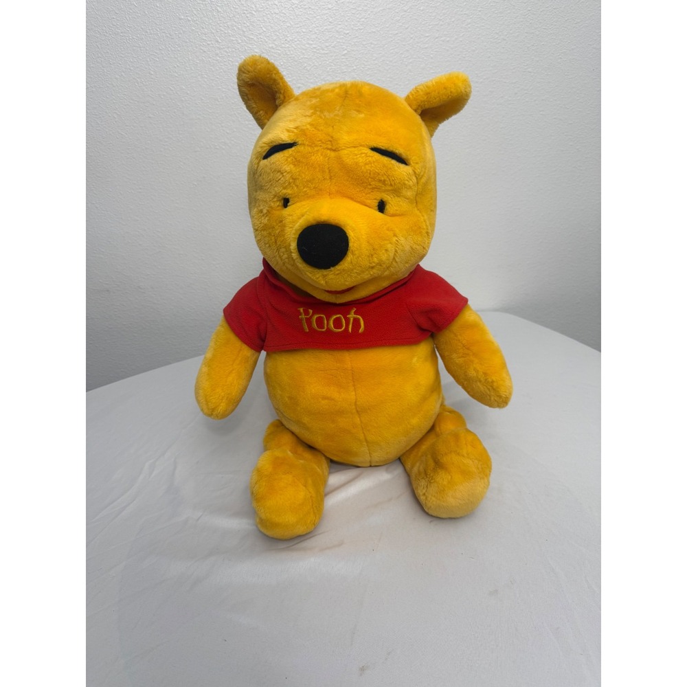 Disney Winnie the Pooh Plush Mattel Arcotoys Yellow Bear Red Shirt 15 inch